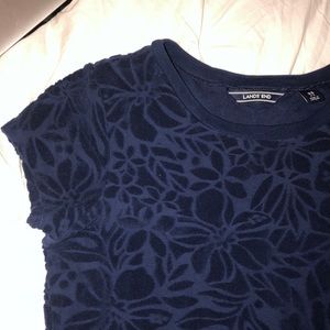 Navy Lands’ End Floral t-shirt dress